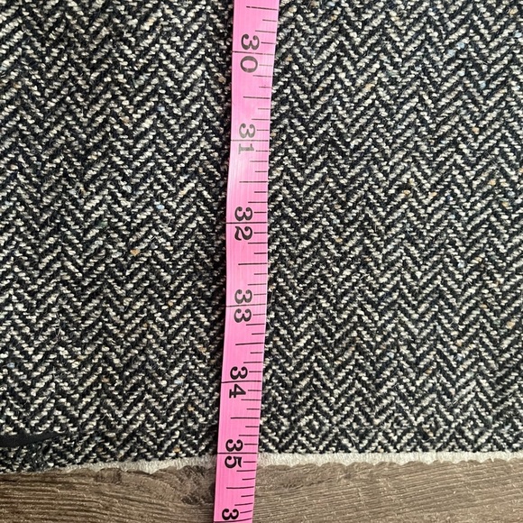 [14/16]Talbots Black White Tweed Wool Silk Blend Midi Pencil Skirt Back Slit - Picture 7 of 8